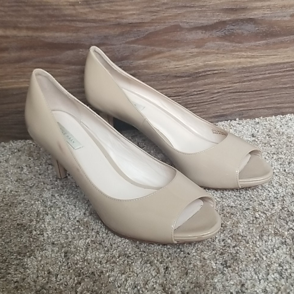 Cole Haan Patent Leather Nude Heels